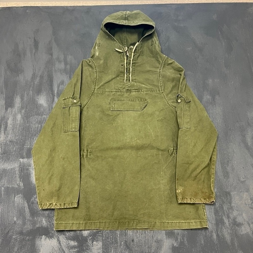 Vintage British Anorak Smock Jacket Mens Large Green 1970s